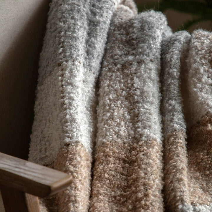 Autumn Check Boucle Throw - Natural4 - Duck Barn Interiors