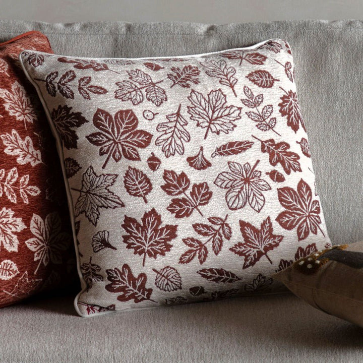 Autumn Leaf Chenille Cushion - 45cm1 - Duck Barn Interiors