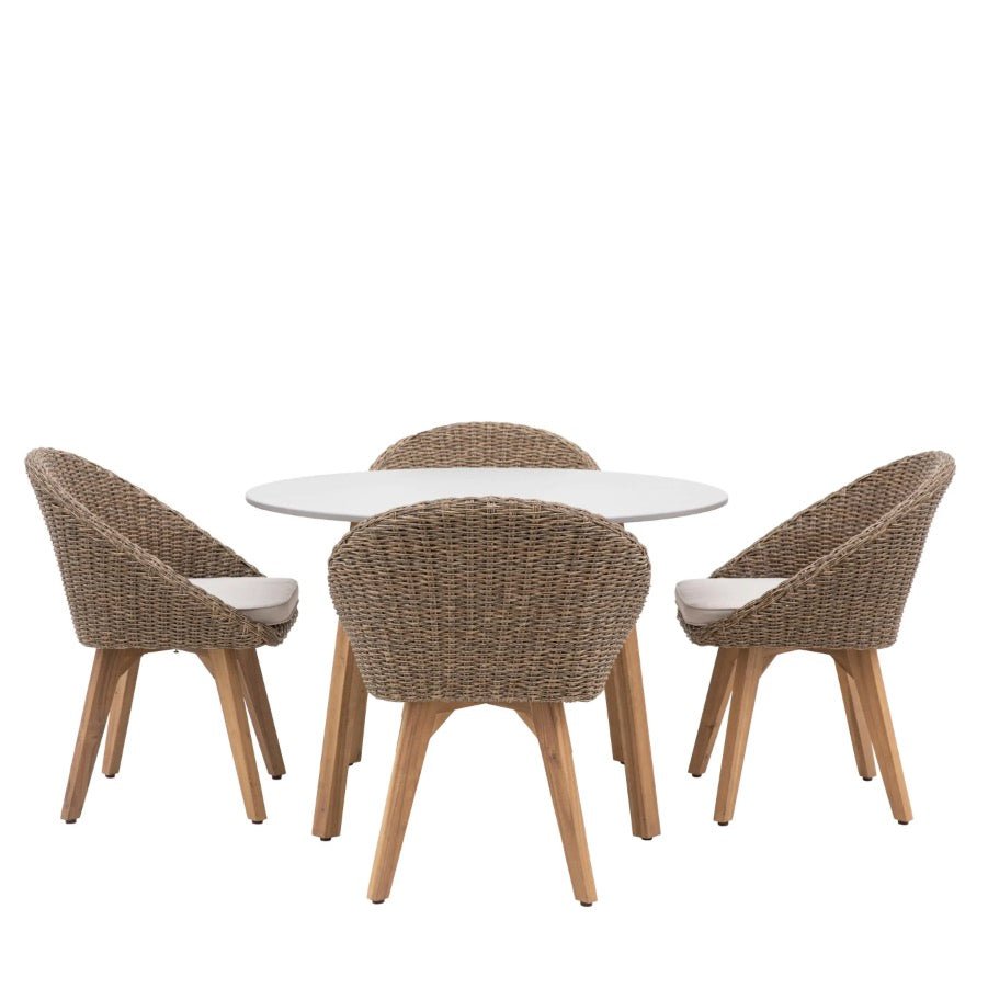 Avena 4 Seater Round Dining Table Set7 - Duck Barn Interiors