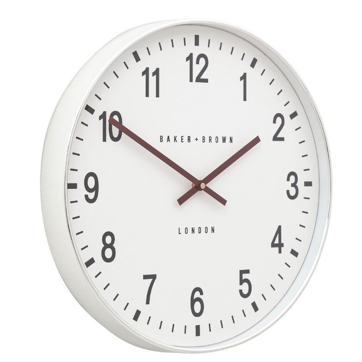 Baker & Brown Cambridge Wall Clock - Chrome (40cm)6 - Duck Barn Interiors