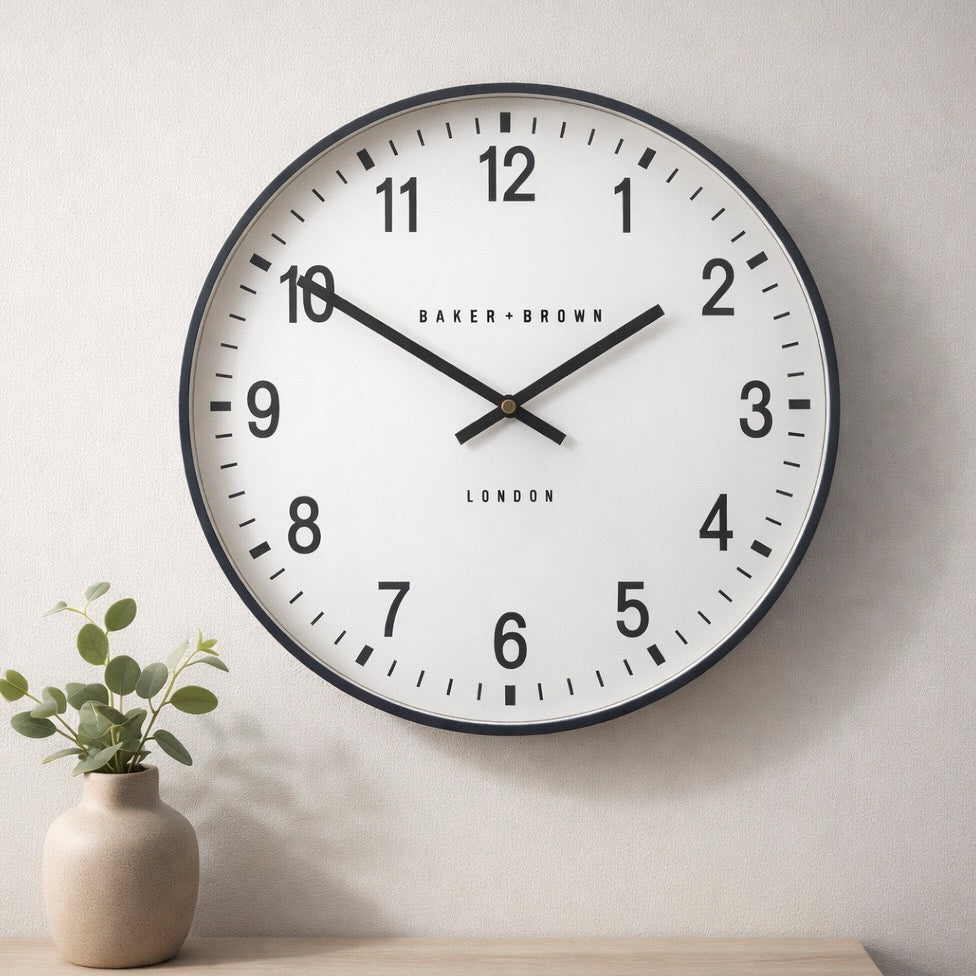 Baker & Brown Cambridge Wall Clock - Grey (40cm)1 - Duck Barn Interiors