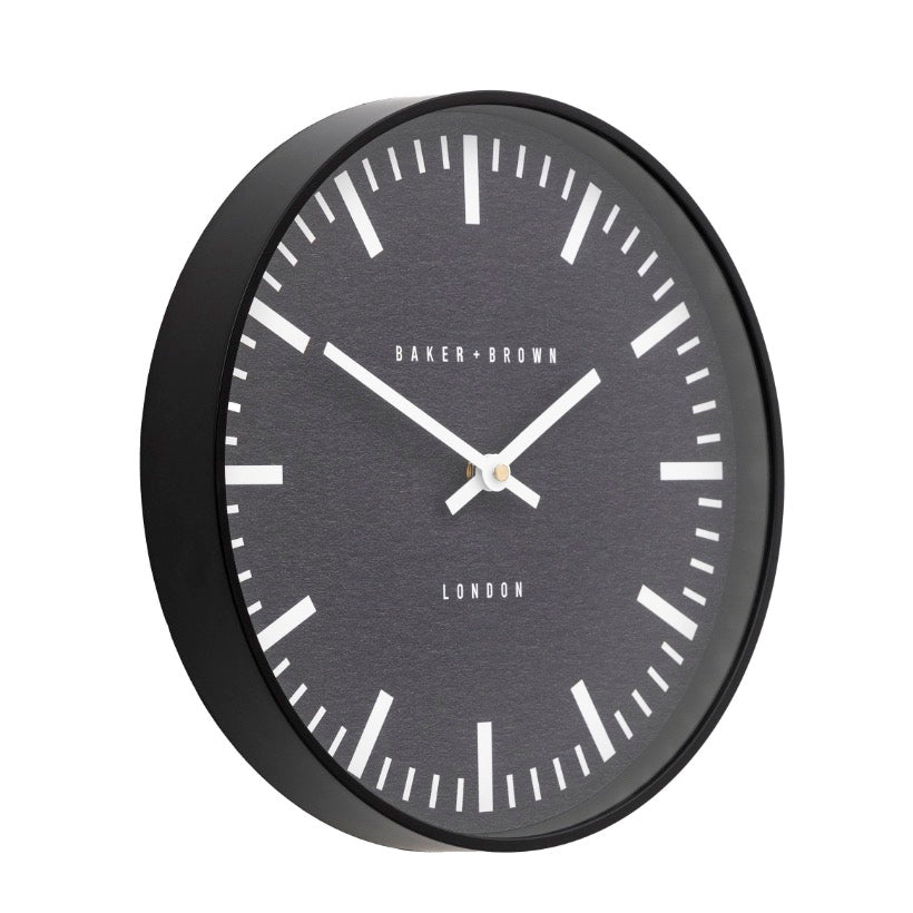Baker & Brown Claremont Clock - Black (30cm)1 - Duck Barn Interiors