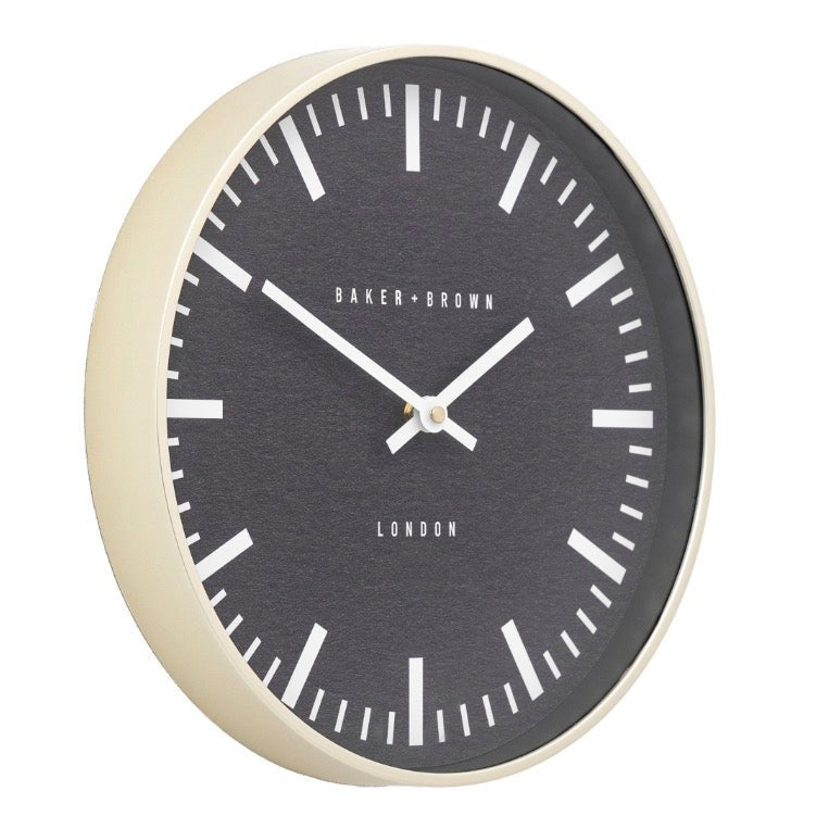 Baker & Brown Claremont Clock - Chrome (30cm)1 - Duck Barn Interiors