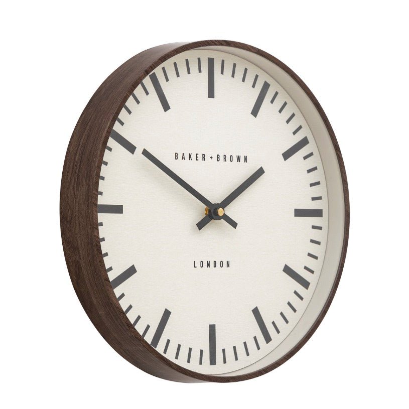 Baker & Brown Claremont Clock - Walnut (30cm)1 - Duck Barn Interiors