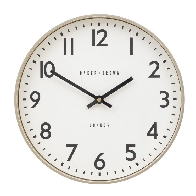 Baker & Brown Norton Wall Clock - Champagne (30cm)1 - Duck Barn Interiors
