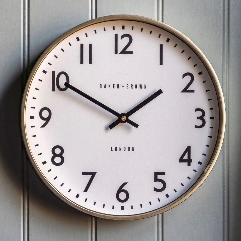 Baker & Brown Norton Wall Clock - Champagne (30cm)2 - Duck Barn Interiors