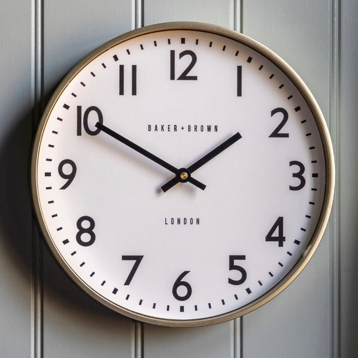 Baker & Brown Norton Wall Clock - Champagne (30cm)2 - Duck Barn Interiors