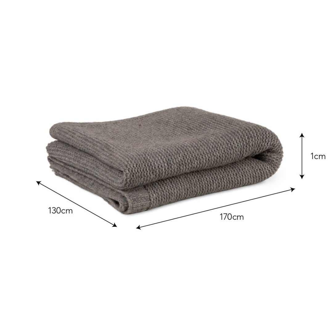 Bartley Cable Knit Wool Throw - Grey4 - Duck Barn Interiors