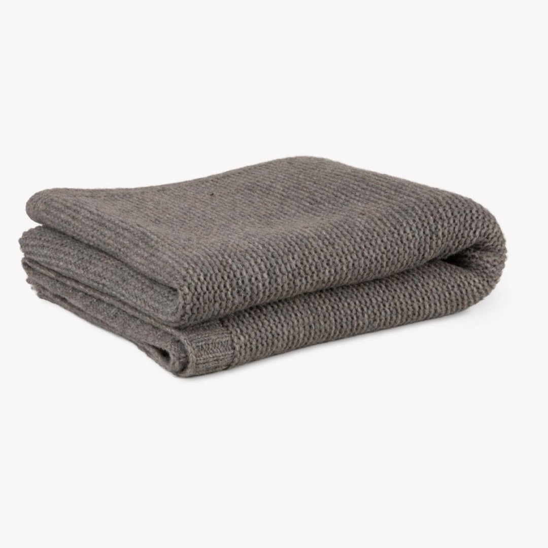 Bartley Cable Knit Wool Throw - Grey3 - Duck Barn Interiors