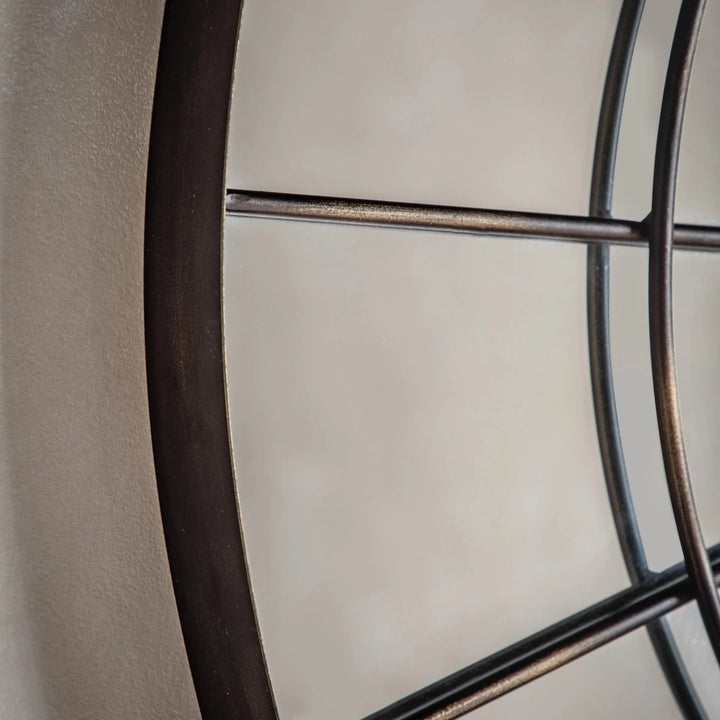 Battersea Round Window Mirror - Bronze - 101cm2 - Duck Barn Interiors