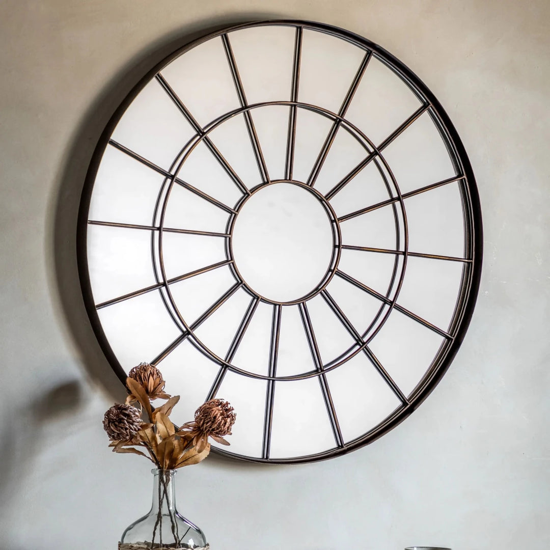 Battersea Round Window Mirror - Bronze - 101cm1 - Duck Barn Interiors