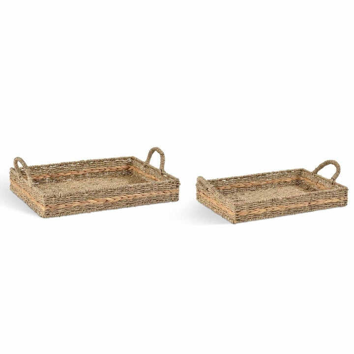 Bayford Woven Rectangle Rattan Tray (Set of 2)4 - Duck Barn Interiors