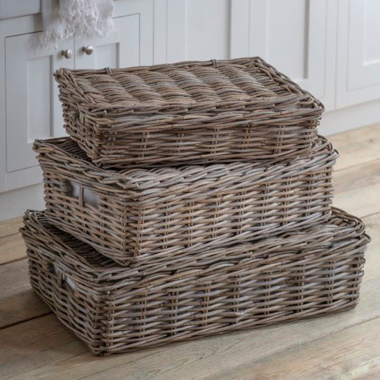 Bembridge Rattan Lined Lidded Basket - Medium3 - Duck Barn Interiors