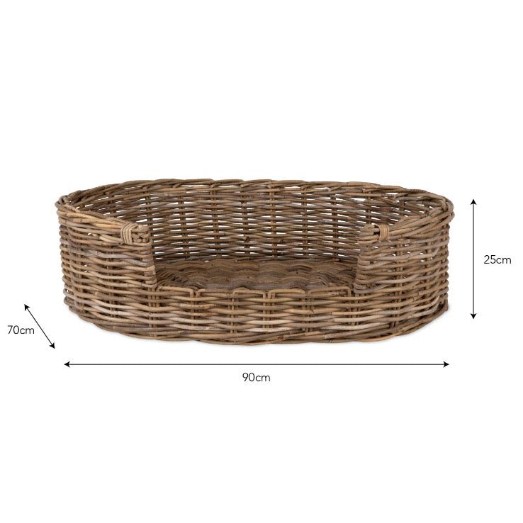 Bembridge Rattan Pet Beds - Two Sizes3 - Duck Barn Interiors