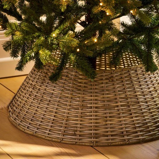Bembridge Rattan Tree Skirt in 2 Halves2 - Duck Barn Interiors