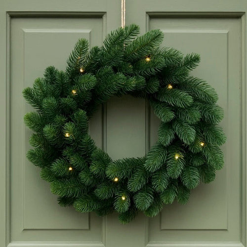 Biggie Best LED Christmas Wreath - 50cm - Battery Operated