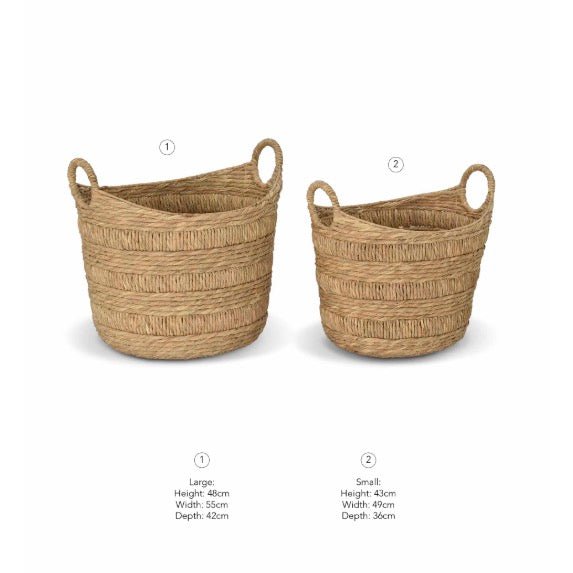 Bilberry Woven Oval Baskets - Set of 2 Sizes3 - Duck Barn Interiors