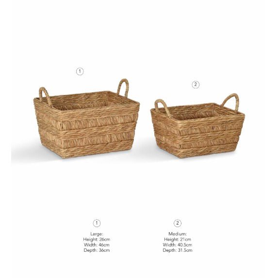 Bilberry Woven Rectangle Baskets - Set of 2 Sizes3 - Duck Barn Interiors