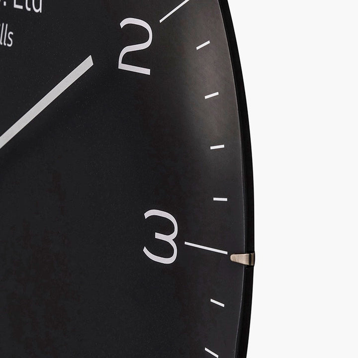 Black and Silver Dome Glass Large Wall Clock (50cm)8 - Duck Barn Interiors