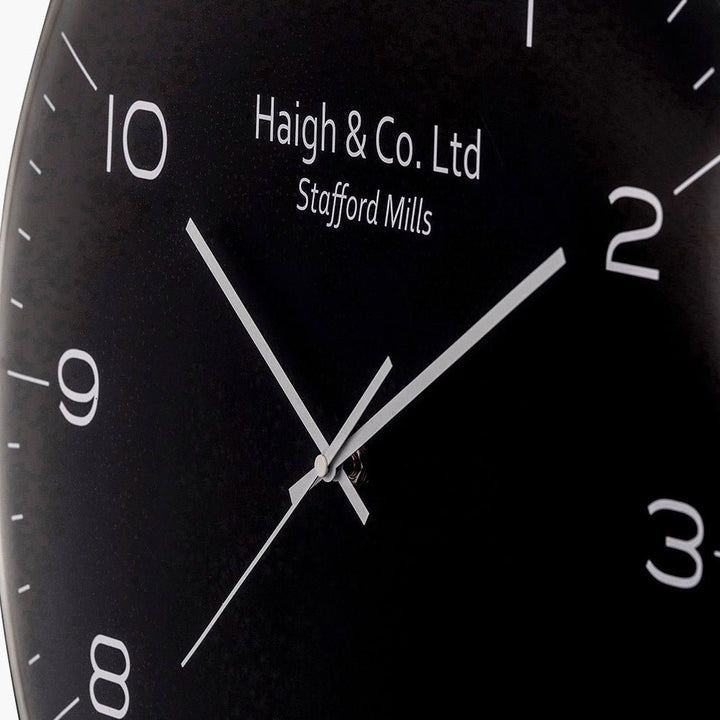 Black and Silver Dome Glass Large Wall Clock (50cm)9 - Duck Barn Interiors