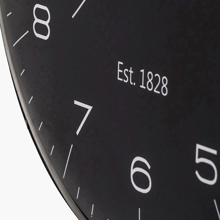 Black and Silver Dome Glass Large Wall Clock (50cm)7 - Duck Barn Interiors