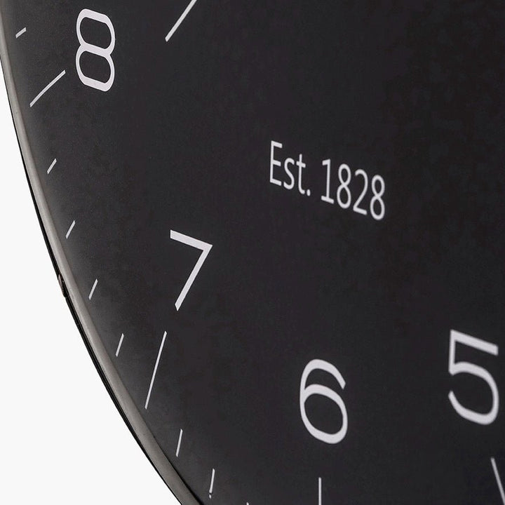 Black and Silver Dome Glass Large Wall Clock (50cm)7 - Duck Barn Interiors