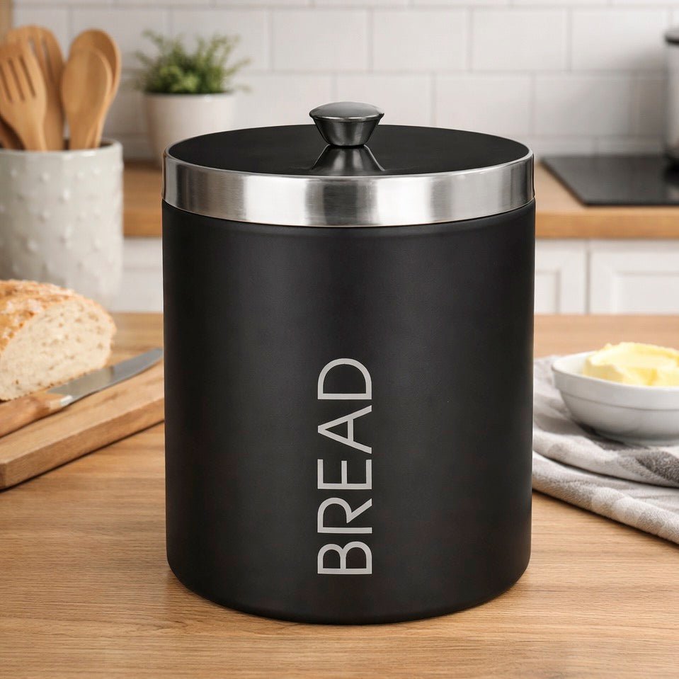 Black Enamel Bread Bin1 - Duck Barn Interiors