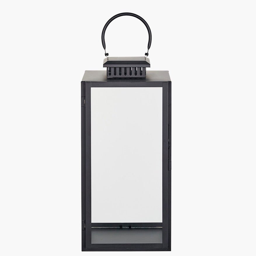 Black Stainless Steel Rectangular Glass Lantern - Large6 - Duck Barn Interiors
