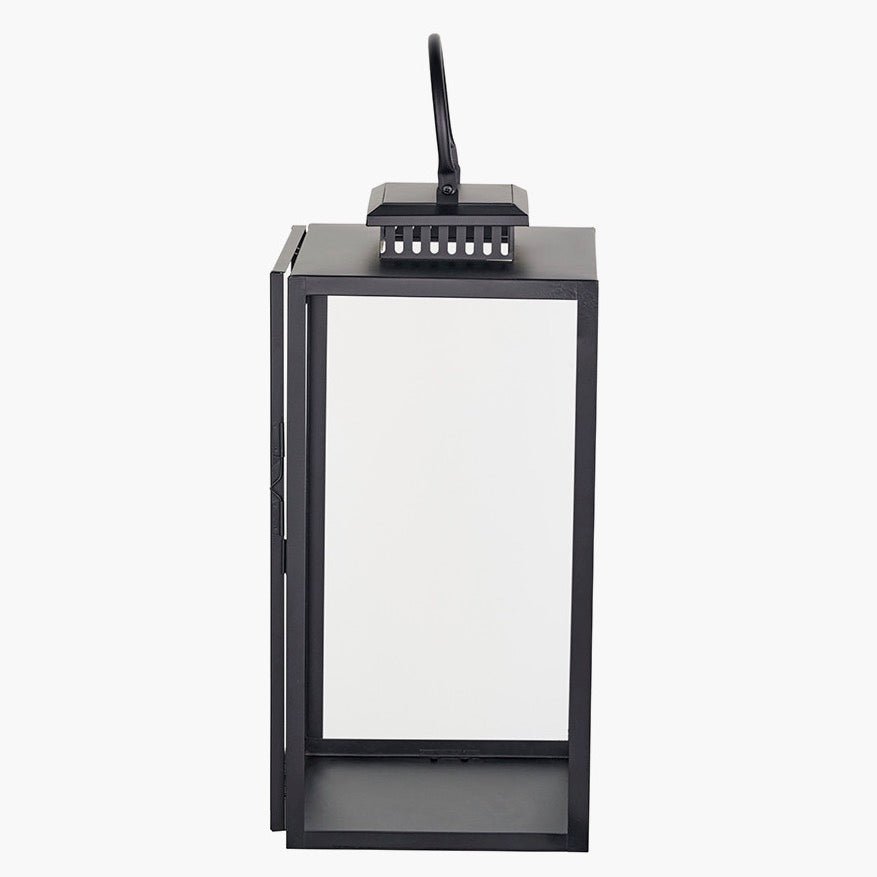 Black Stainless Steel Rectangular Glass Lantern - Large4 - Duck Barn Interiors