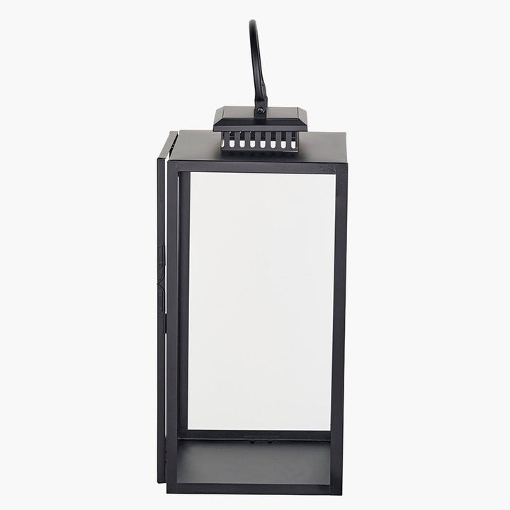 Black Stainless Steel Rectangular Glass Lantern - Large4 - Duck Barn Interiors