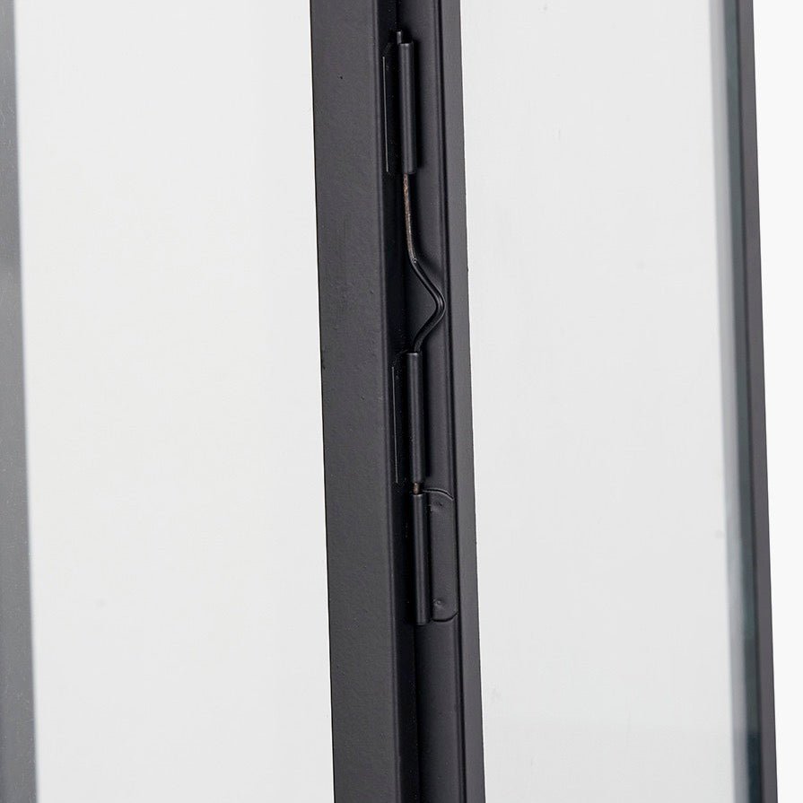 Black Stainless Steel Rectangular Glass Lantern - Medium7 - Duck Barn Interiors