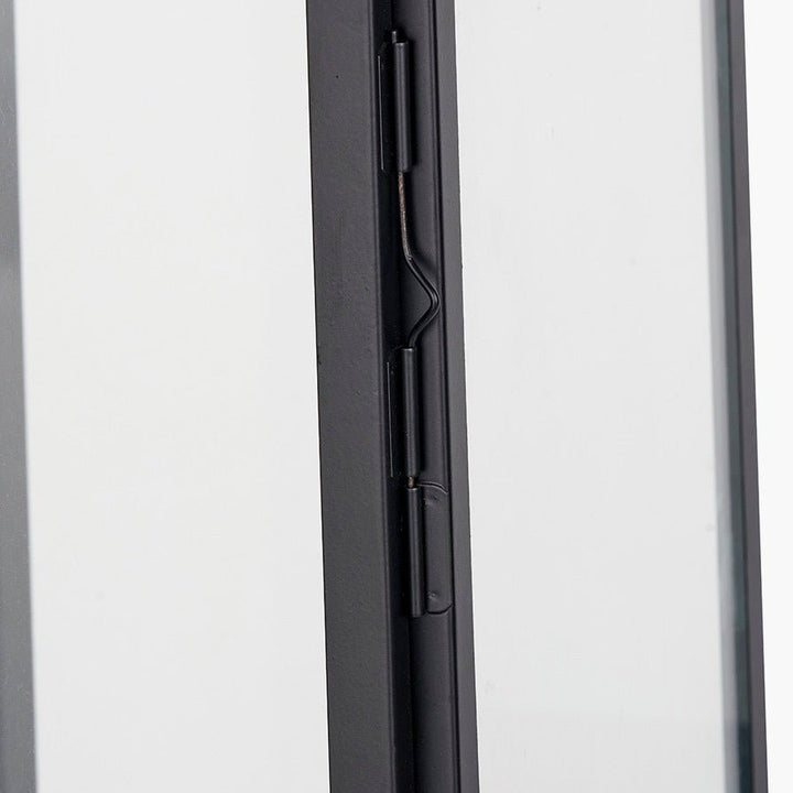 Black Stainless Steel Rectangular Glass Lantern - Medium7 - Duck Barn Interiors