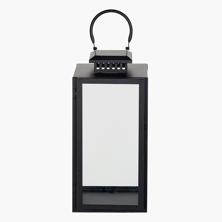 Black Stainless Steel Rectangular Glass Lantern - Medium2 - Duck Barn Interiors