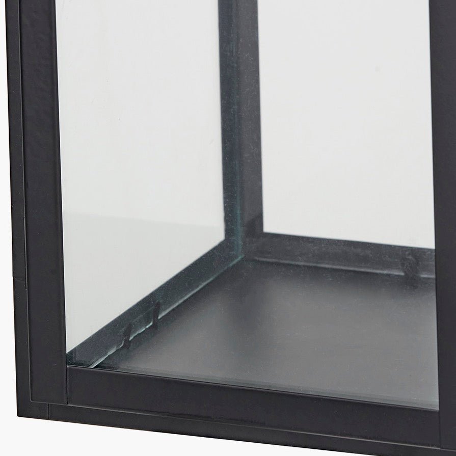 Black Stainless Steel Rectangular Glass Lantern - Medium9 - Duck Barn Interiors