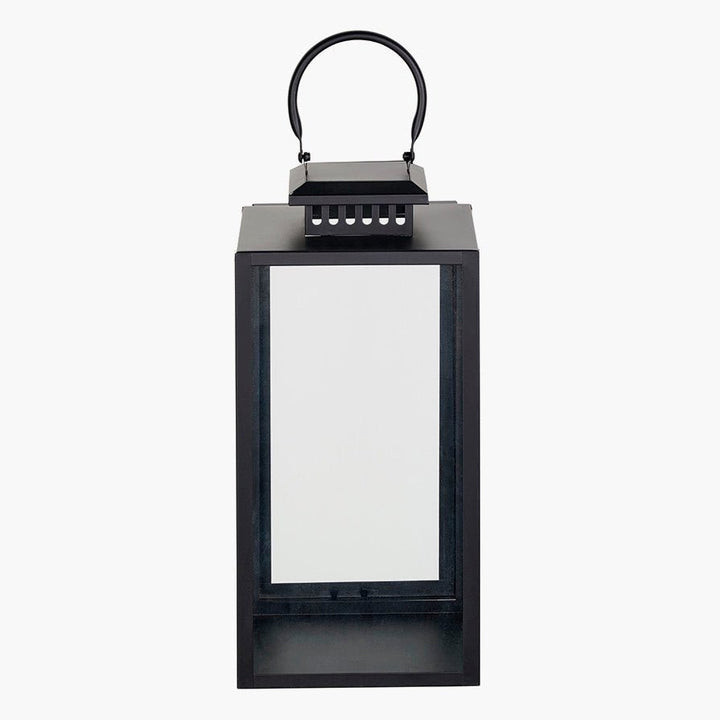 Black Stainless Steel Rectangular Glass Lantern - Medium5 - Duck Barn Interiors