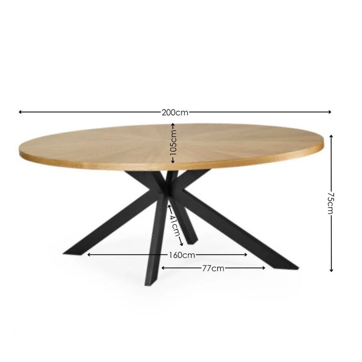 Bondi Oak Oval Dining Table - Seats 4-610 - Duck Barn Interiors