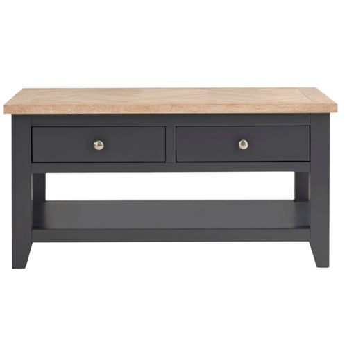 Bordeaux Coffee Table with Parquet Top - Dark Grey