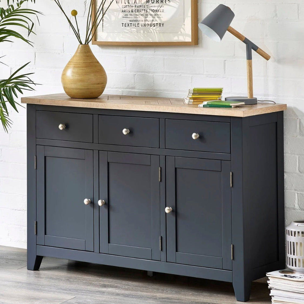 Bordeaux Sideboard with Parquet Top - Dark Grey1 - Duck Barn Interiors