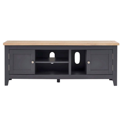 Bordeaux TV Unit with Parquet Top - Dark Grey