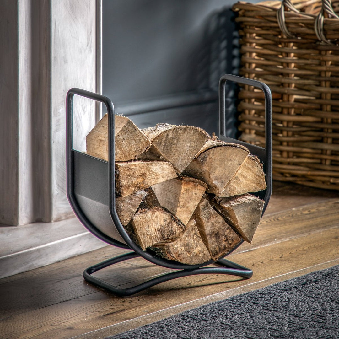 Bronte Log Basket - Black1 - Duck Barn Interiors