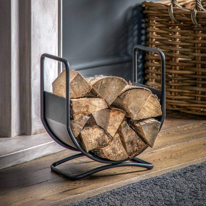 Bronte Log Basket - Black1 - Duck Barn Interiors