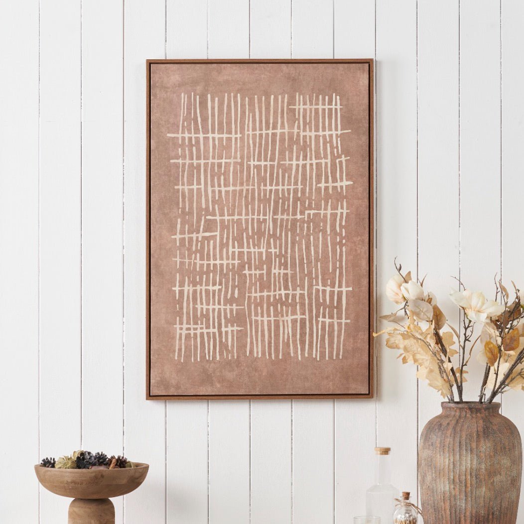 Brown Abstract Design Linen Canvas1 - Duck Barn Interiors
