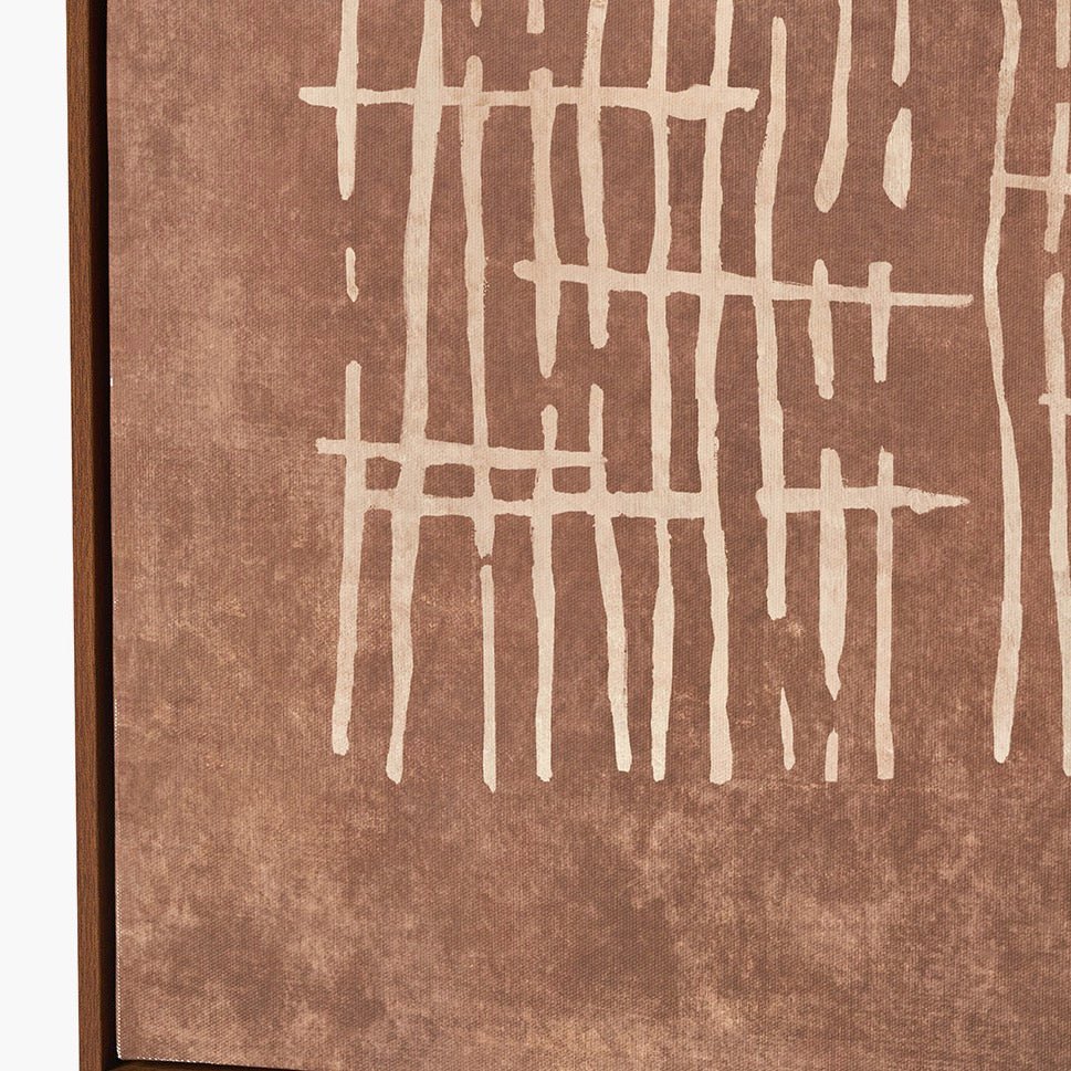 Brown Abstract Design Linen Canvas8 - Duck Barn Interiors