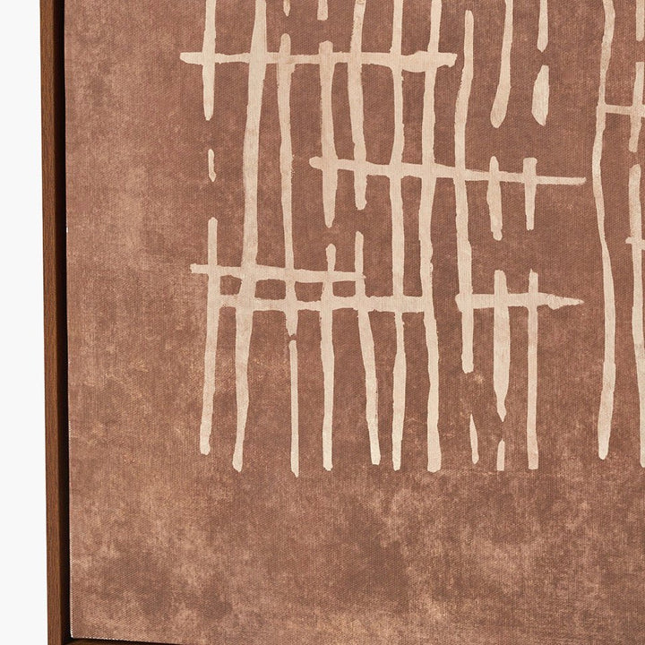 Brown Abstract Design Linen Canvas8 - Duck Barn Interiors