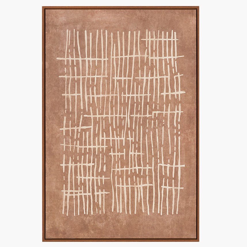 Brown Abstract Design Linen Canvas2 - Duck Barn Interiors
