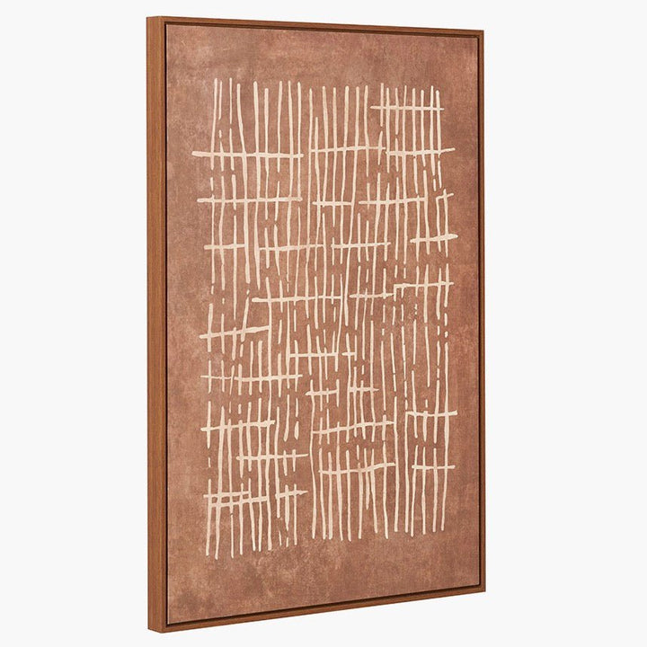 Brown Abstract Design Linen Canvas4 - Duck Barn Interiors
