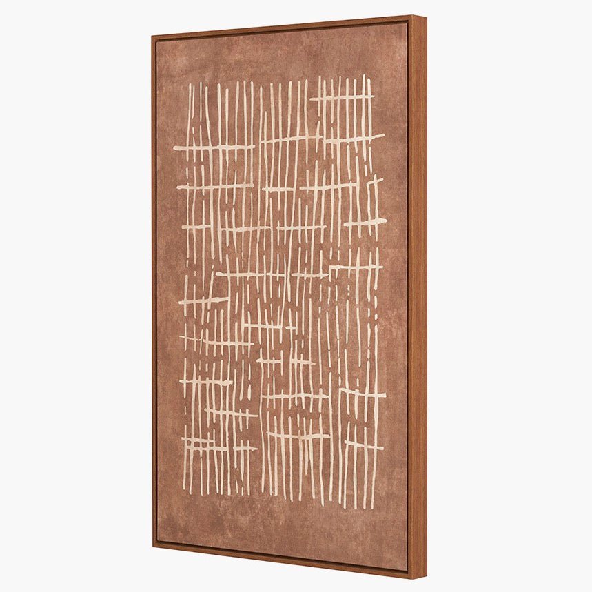 Brown Abstract Design Linen Canvas3 - Duck Barn Interiors