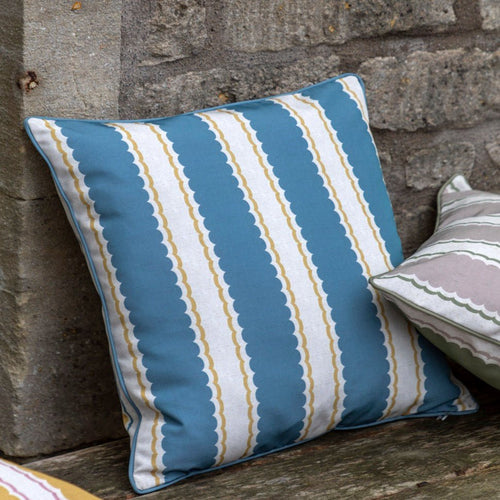 Calivana Outdoor Cushion - Blue/Ochre