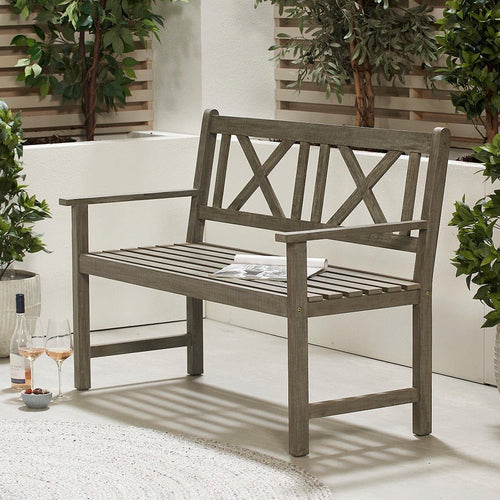 Cambridge Antique Grey Outdoor 2 Seater Bench