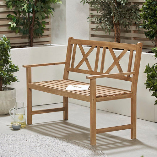 Cambridge Light Teak Outdoor 2 Seater Bench